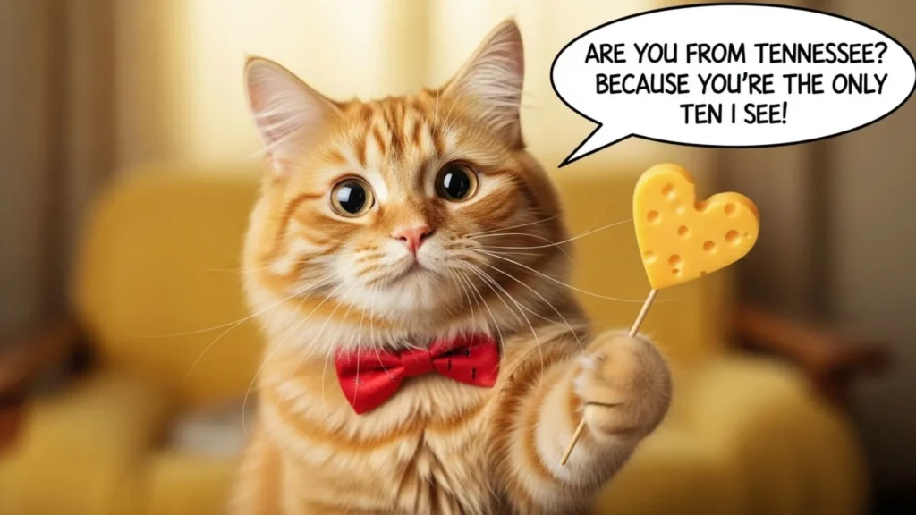 Cheesy Cat Pick Up Lines